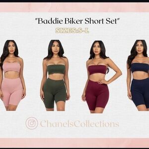 Stylish Tube Top and Biker Shorts Set